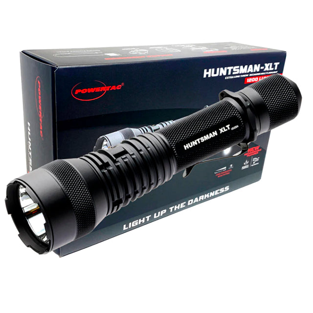 PowerTac Huntsman XLT: 1200 Lumen Extra Long Throw Flashlight for Professionals and Enthusiasts