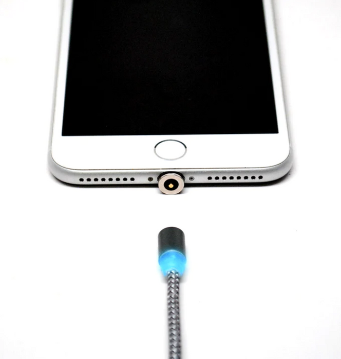 PowerTac  3-in-1 Magnetic Charging Cable for Micro-USB, Type-C, and iPhone - Effortless Device Charging with Magnetic Tips