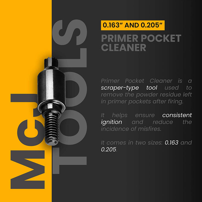 McJ Tools Reloading Primer Pocket Tools, Includes Cleaners, Uniformers, Reamers and 8-32 Threads Adapters (PrimerPocketCleaner, Cleaners)
