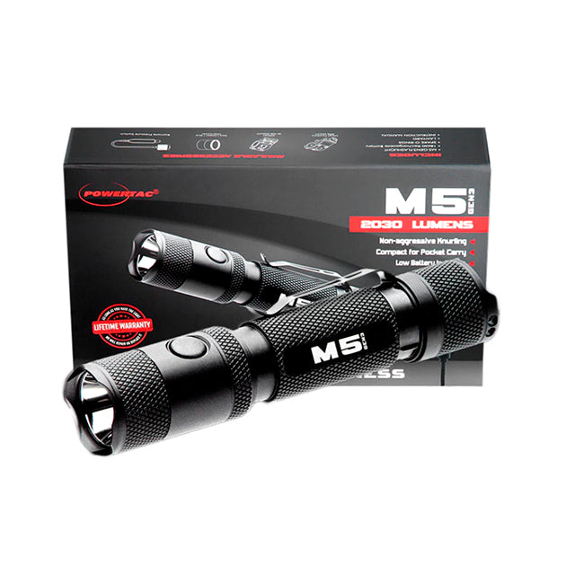 PowerTac M5 G3: 2030 Lumen Magnetic Charging EDC Flashlight - Compact Power and Versatility