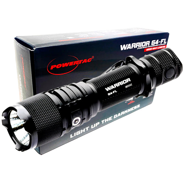 PowerTac Warrior G4-FL Tactical Flashlight | 4200 Lumen Flood Light Duty Light