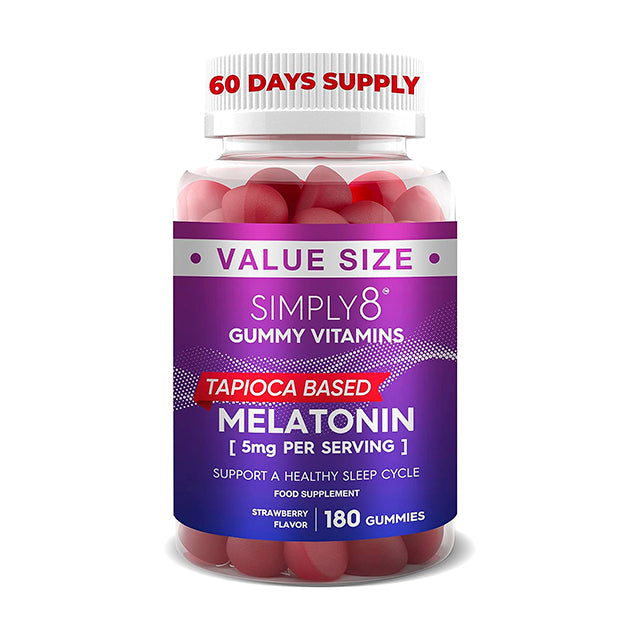 Simply8 Melatonin Gummies 5 MG + Magnesium for Adults and Kids, 2 Mo.Supply, Supports Sleep and Immune Health, Tapioca Based, Gelatin Free Chewable Supplement, Vegan,Kosher, Halal Gummies