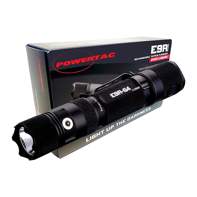 PowerTac E9G4 2550 Lumen Tactical Flashlight with Magnetic Charging