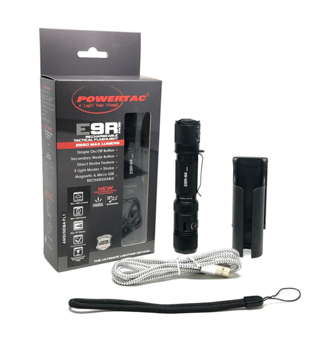 PowerTac E9R-G4 2550lm Weapon Package: Pressure Switch and Offset Mount Included
