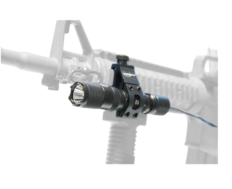 PowerTac Offset Tactical Weapon Mount for E5, E9, M5, M6, Cadet (23mm) Flashlights