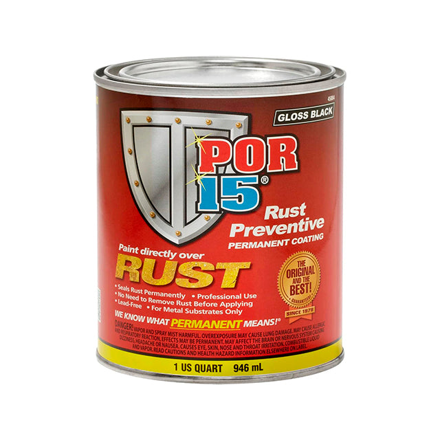 POR-15 Rust Preventive Paint, Stop Rust and Corrosion Permanently, Anti-rust, Non-porous Protective Barrier, 32 Fluid Ounces, Gloss Black