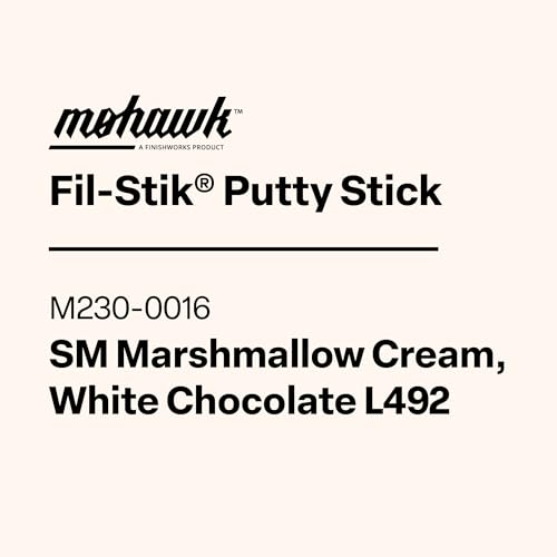 Mohawk Fil-Stik, Wax Putty Stick for Wood Repair, Sm Marshmallow Cream, White Chocolate L492, M230-0016, 1 Count