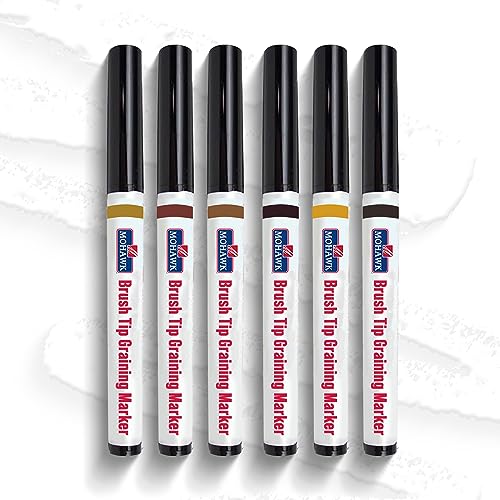 Mohawk Wood Stain Brush Tip Markers Furniture Touch Up Kit, Assorted Colors M265-2201, 6 Pack