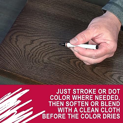 Mohawk Wood Stain Brush Tip Markers Furniture Touch Up Kit, Assorted Colors M265-2201, 6 Pack