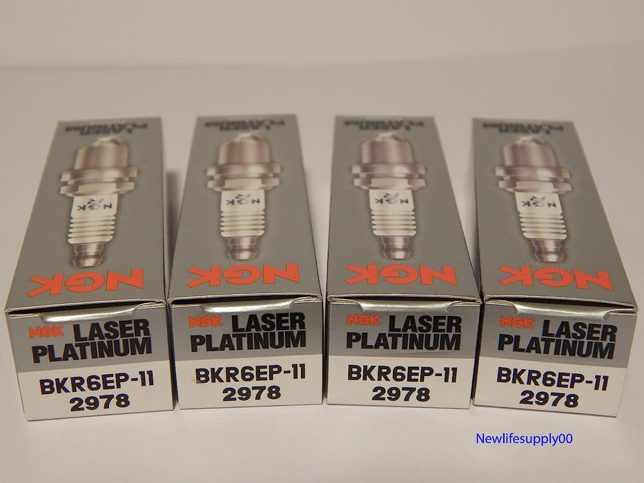 NGK 2978 Laser Platinum Premium Spark Plugs BKR6EP-11 - 4 PCSNEW
