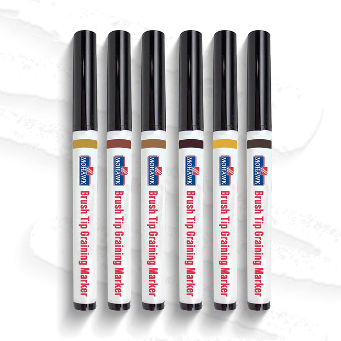 Mohawk Wood Stain Brush Tip Markers Furniture Touch Up Kit, Assorted Colors M265-2201, 6 Pack
