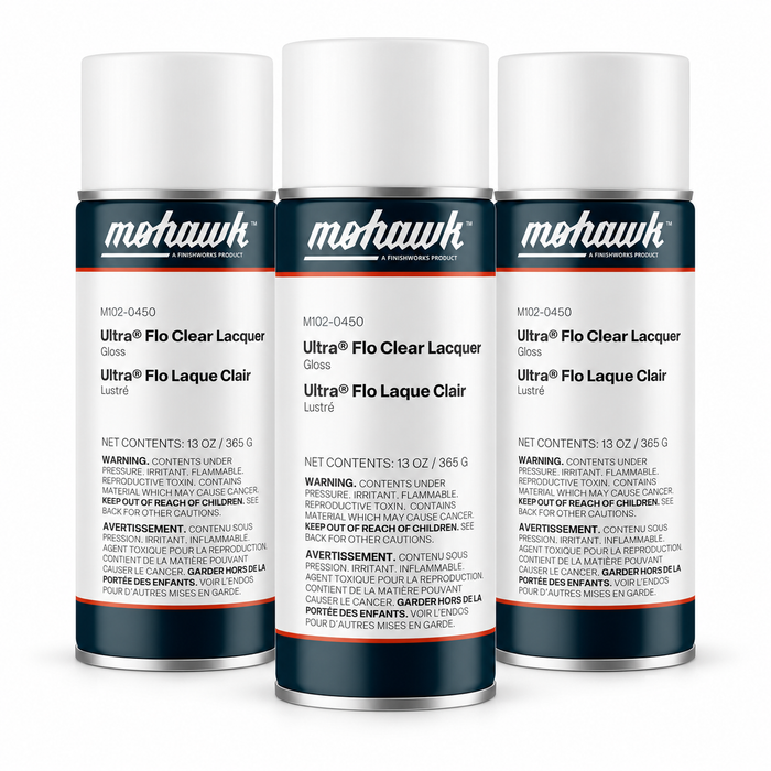 Three-pack of Mohawk M102-0450 Ultra Flo Clear Gloss aerosol