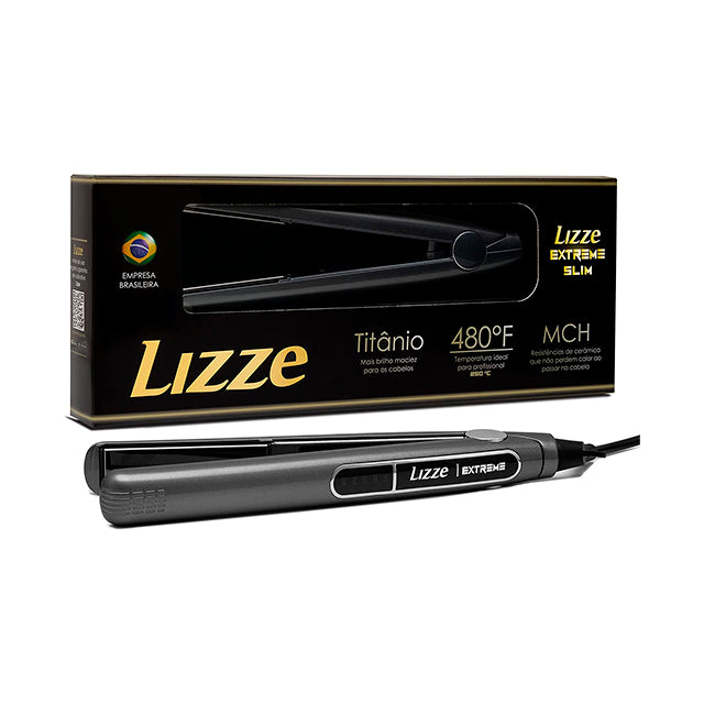 Professional Flat Iron Hair Straightener Plancha De Cabello Professional - Titanium Hair Iron Straightens Frizzy Hair Curls Sleek Salon Hair Styling Tool - Lizze Extreme Slim 1" Pro Straightening Iron