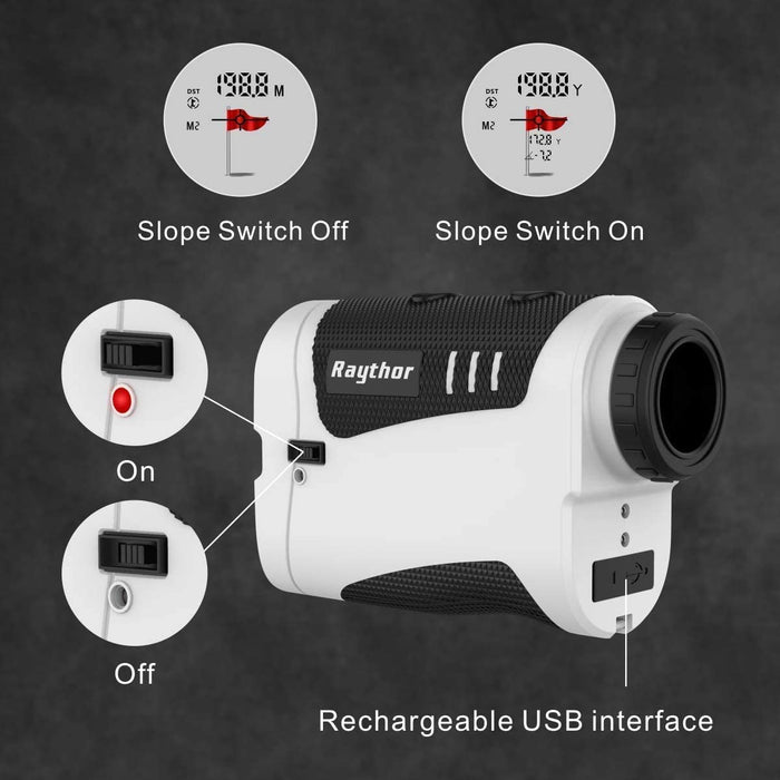 Raythor Pro GEN S2 Tournament Legal Golf Rangefinder for Professional Golfers, Laser Range Finder with Slope & Non Slope Physical Switch, Flag-Lock with Pulse Vibration, Continuous Scan, Rechargeable