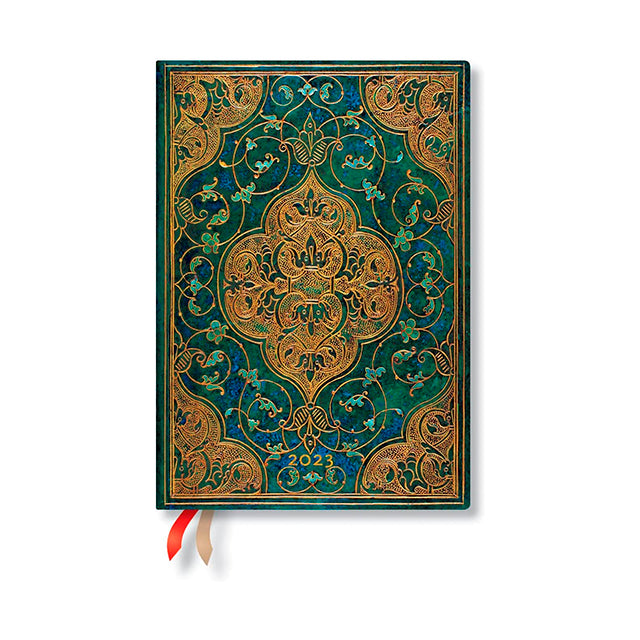 Paperblanks 12 Month Planners 2023 Turquoise Chronicles | Horizontal | Midi (130 × 180 mm)